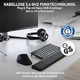 CHERRY MW 4500 LEFT, kabellose Maus, ergonomische Linkshändermaus im 45° Design, 6 Tasten und Scrollrad, präziser Sensor mit 3-stufig regelbarer Auflösung, schwarz - 8