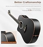 Gitarre für Linkshänder Akustische elektrische Cutaway-Gitarre 41 Zoll Anfängerkit in Originalgröße Professionelle schwarze Gitarre für Linkshänder von Vangoa - 2