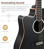 Gitarre für Linkshänder Akustische elektrische Cutaway-Gitarre 41 Zoll Anfängerkit in Originalgröße Professionelle schwarze Gitarre für Linkshänder von Vangoa - 4