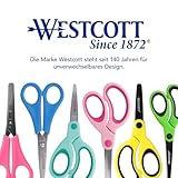 Westcott E-21593 00 Lefty Kinderschere für Linkshänder, 13 cm, runde Spitze, Maß 5 cm, rot/gelb - 6