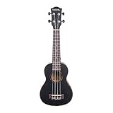 Cascha Mahagoni Black Sopran Linkshänder Ukulele Erwachsene & Kinder - inkl. 3 Plektren & gepolsterte Tasche - Mahagoniholz-Ukulele für Anfänger & Fortgeschrittene - Aquila Nylon-Saiten - 2