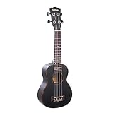 Cascha Mahagoni Black Sopran Linkshänder Ukulele Erwachsene & Kinder - inkl. 3 Plektren & gepolsterte Tasche - Mahagoniholz-Ukulele für Anfänger & Fortgeschrittene - Aquila Nylon-Saiten - 3