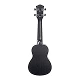 Cascha Mahagoni Black Sopran Linkshänder Ukulele Erwachsene & Kinder - inkl. 3 Plektren & gepolsterte Tasche - Mahagoniholz-Ukulele für Anfänger & Fortgeschrittene - Aquila Nylon-Saiten - 4