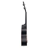 Cascha Mahagoni Black Sopran Linkshänder Ukulele Erwachsene & Kinder - inkl. 3 Plektren & gepolsterte Tasche - Mahagoniholz-Ukulele für Anfänger & Fortgeschrittene - Aquila Nylon-Saiten - 5