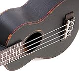 Cascha Mahagoni Black Sopran Linkshänder Ukulele Erwachsene & Kinder - inkl. 3 Plektren & gepolsterte Tasche - Mahagoniholz-Ukulele für Anfänger & Fortgeschrittene - Aquila Nylon-Saiten - 9